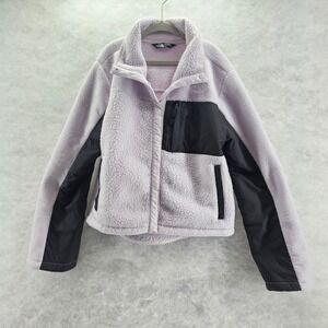 The North Face Girls Fleece Jacket Periwinkle Black Button Up Lightweight Med 10